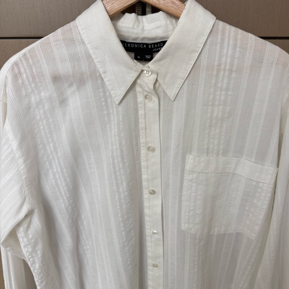 Veronica Beard white embroidered cotton top, M - Picture 2 of 7